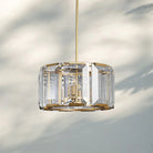 Herlow Crystal Modern Round Chandelier Elegant Ceiling Light Fixture-19''-Lacquered Burnished Brass-