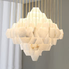 Hexa Alabaster Cascade Chandelier - ∅ 23.6″ x H 21.6″Gold & WhiteBlushlighting