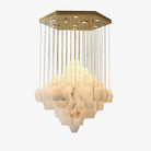 Hexa Alabaster Cascade Chandelier - ∅ 15.7″ x H 18.5″Gold & WhiteBlushlighting