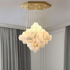 Hexa Alabaster Cascade Chandelier - ∅ 15.7″ x H 18.5″Gold & WhiteBlushlighting