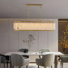 Hexa Alabaster Chandelier - L 39.4″ x W 8.3″ x H 23.6″Gold & WhiteBlushlighting