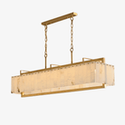 Hexa Alabaster Chandelier - L 39.4″ x W 8.3″ x H 23.6″Gold & WhiteBlushlighting