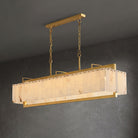 Hexa Alabaster Chandelier - L 49.2″ x W 8.3″ x H 23.6″Gold & WhiteBlushlighting