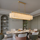 Hexa Alabaster Chandelier - L 39.4″ x W 8.3″ x H 23.6″Gold & WhiteBlushlighting