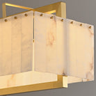 Hexa Alabaster Chandelier - L 49.2″ x W 8.3″ x H 23.6″Gold & WhiteBlushlighting