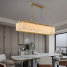 Hexa Alabaster Chandelier - L 39.4″ x W 8.3″ x H 23.6″Gold & WhiteBlushlighting
