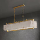 Hexa Alabaster Chandelier - L 39.4″ x W 8.3″ x H 23.6″Gold & WhiteBlushlighting