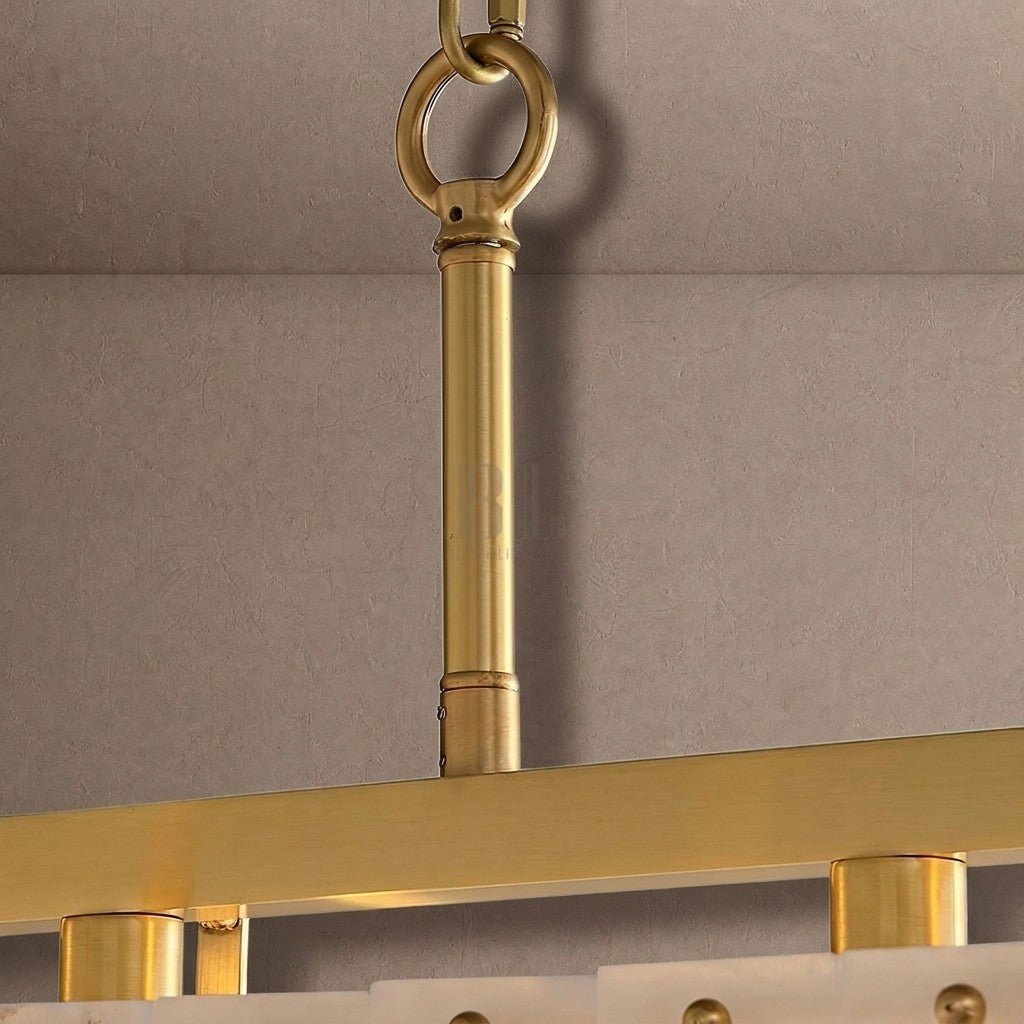 Hexa Alabaster Chandelier - L 39.4″ x W 8.3″ x H 23.6″Gold & WhiteBlushlighting