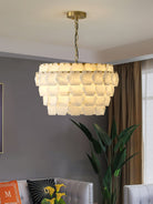 Hexa Cloud Alabaster Pendant Light - ∅ 23.6″ x H 17.7″Gold & WhiteBlushlighting
