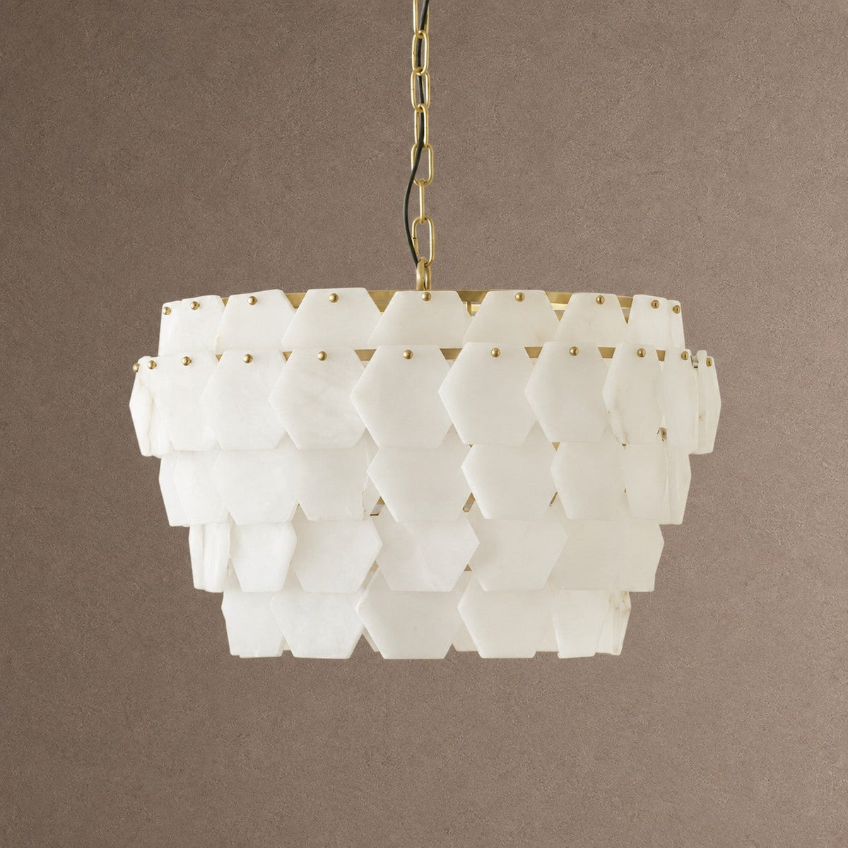 Hexa Cloud Tiered Pendant - ∅ 23.6″ x H 17.7″Gold & WhiteBlushlighting