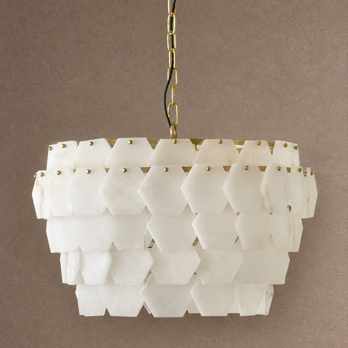 Hexa Cloud Tiered Pendant - ∅ 23.6″ x H 17.7″Gold & WhiteBlushlighting