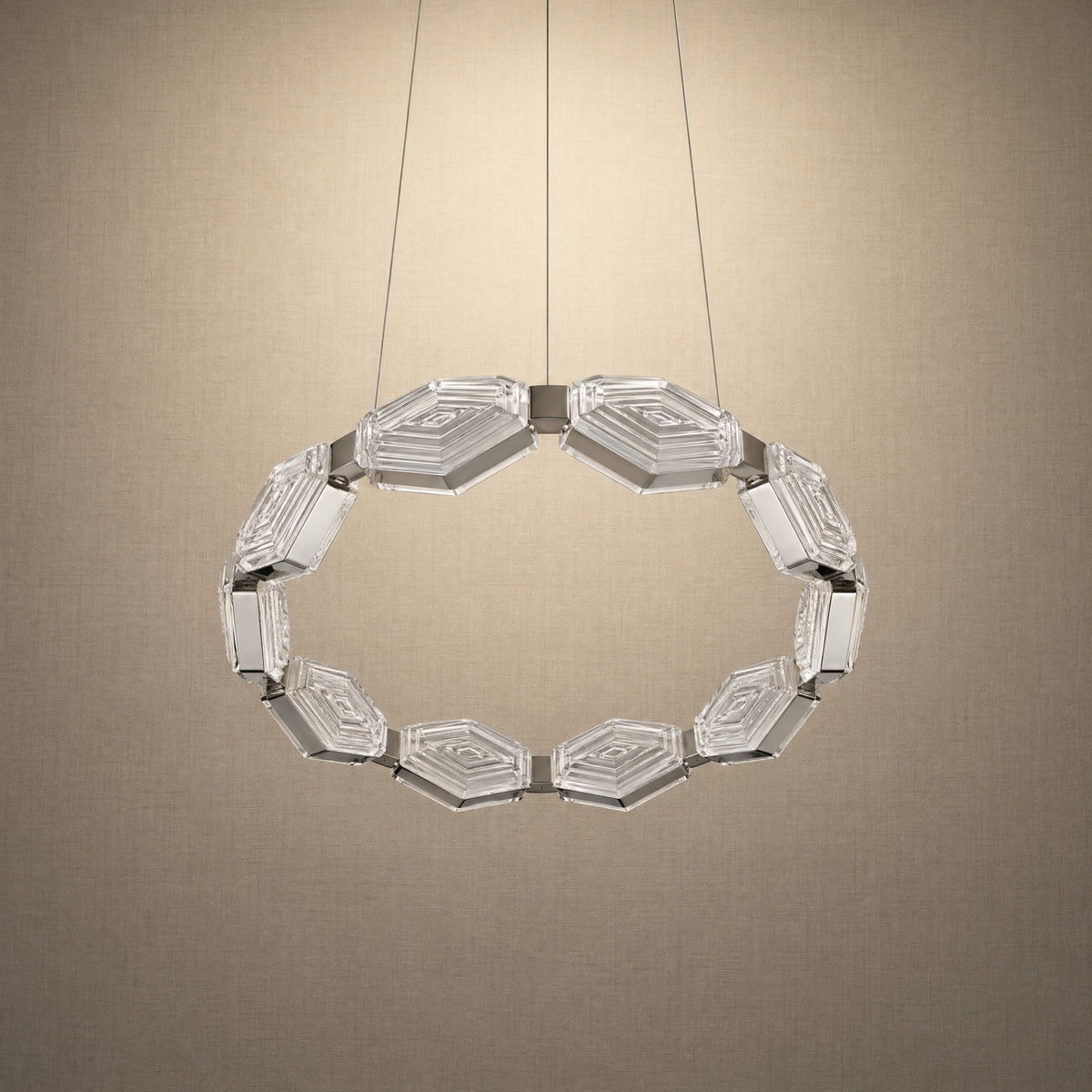 Hexon Foyer Chandelier Contemporary - Ø33.9" × H6.5" (Ø86 cm) – Tawny GlazeBlushlighting
