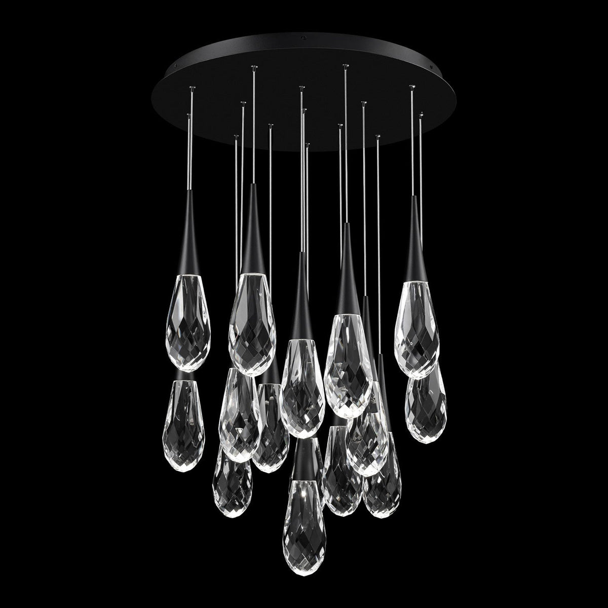 Hibiscas LED Multi Light Pendant Light - Aged Brass15-LightBlushlighting