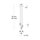 Hibiscus LED Multi Light Pendant Light - line drawing.