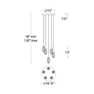 Hibiscus LED Multi Light Pendant Light - line drawing.