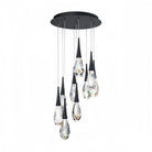 Hibiscus LED Multi Light Pendant Light Round Chandelier - 9 - LightBlackBlushlighting
