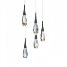 Hibiscus LED Multi Light Pendant Light Round Chandelier - 5 - LightBlackBlushlighting