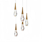 Hibiscus LED Multi Light Pendant Light Round Chandelier - 5 - LightAged BrassBlushlighting