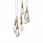 Hibiscus LED Multi Light Pendant Light Round Chandelier - 9 - LightAged BrassBlushlighting