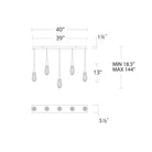 Hibiscus Linear LED Multi Pendant Light - 23 - LightAged BrassBlushlighting