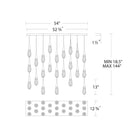 Hibiscus Linear LED Multi Pendant Light - 23 - LightAged BrassBlushlighting