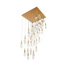 Hibiscus Square LED Multi Pendant Light - 41 - LightAged BrassBlushlighting