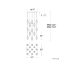 Hibiscus Square LED Multi Pendant Light - Blushlighting