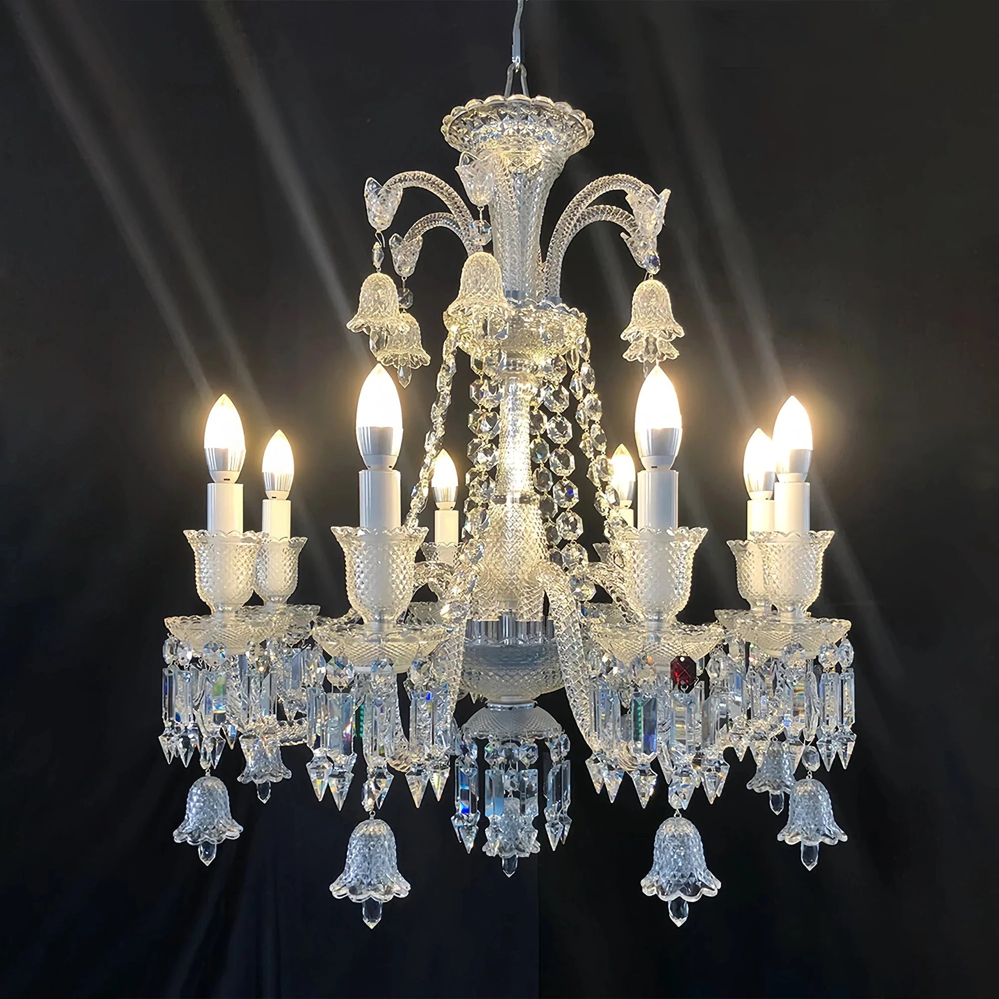 High Quality Lustre Clear Zanith Chandelier 8 Lights - Blushlighting