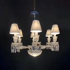High Quality Lustre Tourbillon Chandelier with White Lampshades - Blushlighting