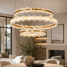 Hollis Modern Alabaster Ring Chandelier - D600×H120Blushlighting