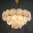 Hollis Modern Alabaster Round Chandelier - D500×H320Blushlighting