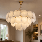 Hollis Modern Alabaster Round Chandelier - D500×H320Blushlighting