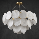 Hollis Modern Alabaster Round Chandelier - D500×H320Blushlighting