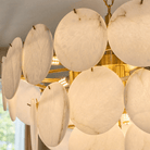 Hollis Modern Alabaster Round Chandelier - D500×H320Blushlighting