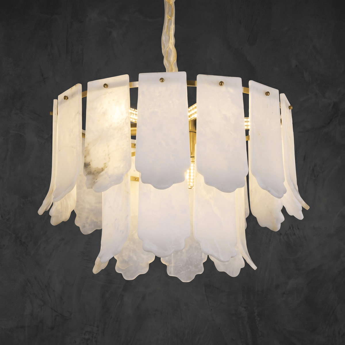 Hollis Modern Alabaster Round Pendant Light - D600×H370Blushlighting