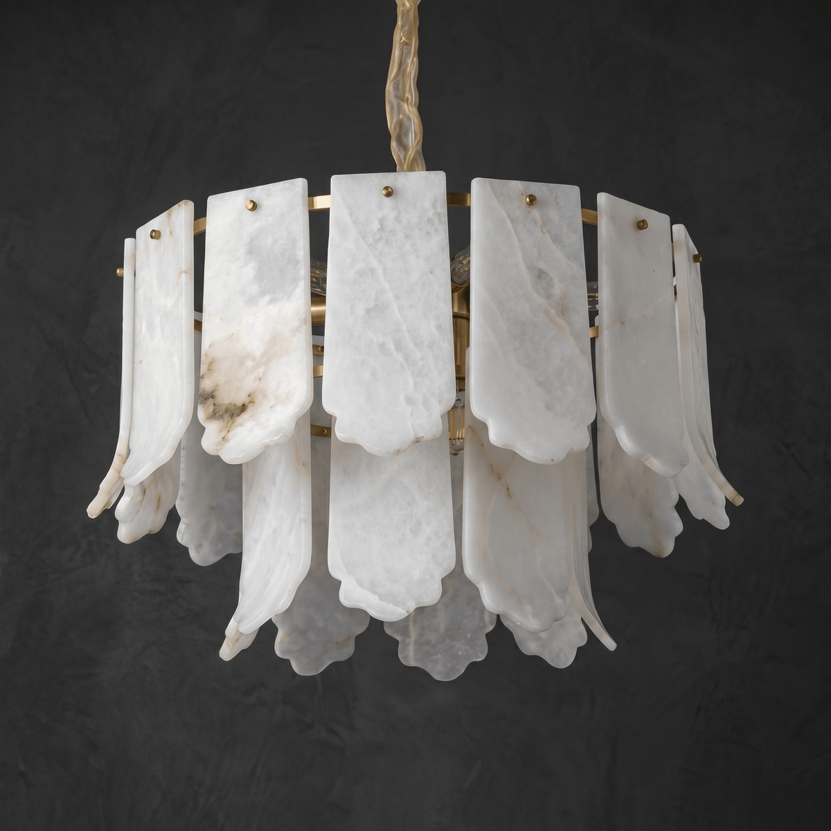 Hollis Modern Alabaster Round Pendant Light - D600×H370Blushlighting