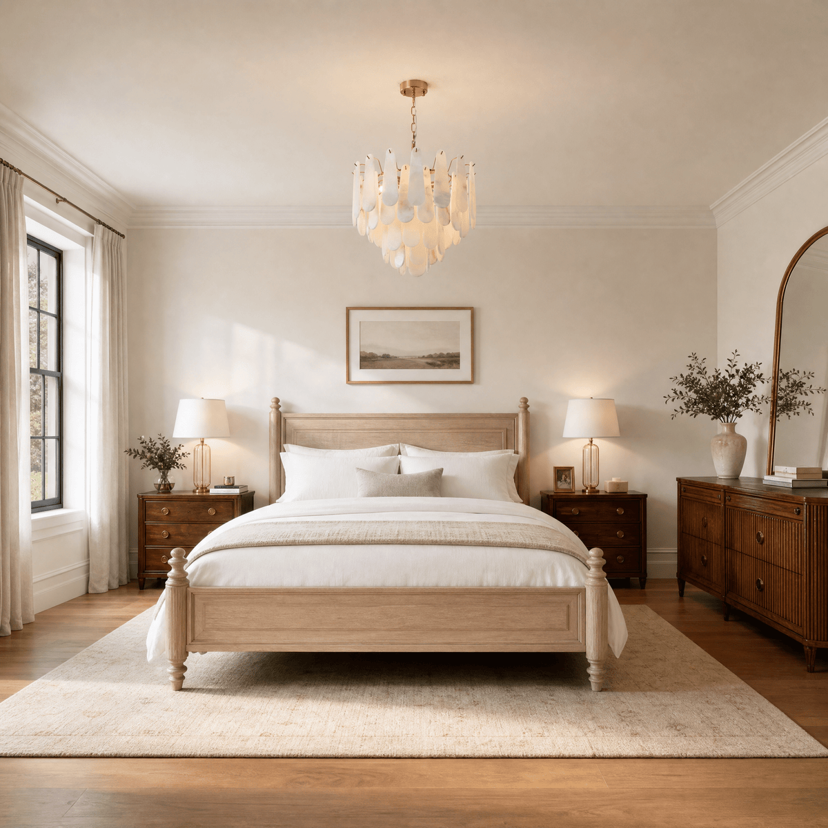 Hollis Modern Alabaster Tiered Chandelier - D550Blushlighting