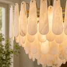 Hollis Modern Alabaster Tiered Chandelier - D550Blushlighting