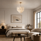 Hollis Modern Alabaster Tiered Chandelier - D550Blushlighting