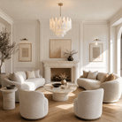 Hollis Modern Alabaster Tiered Chandelier - D550Blushlighting