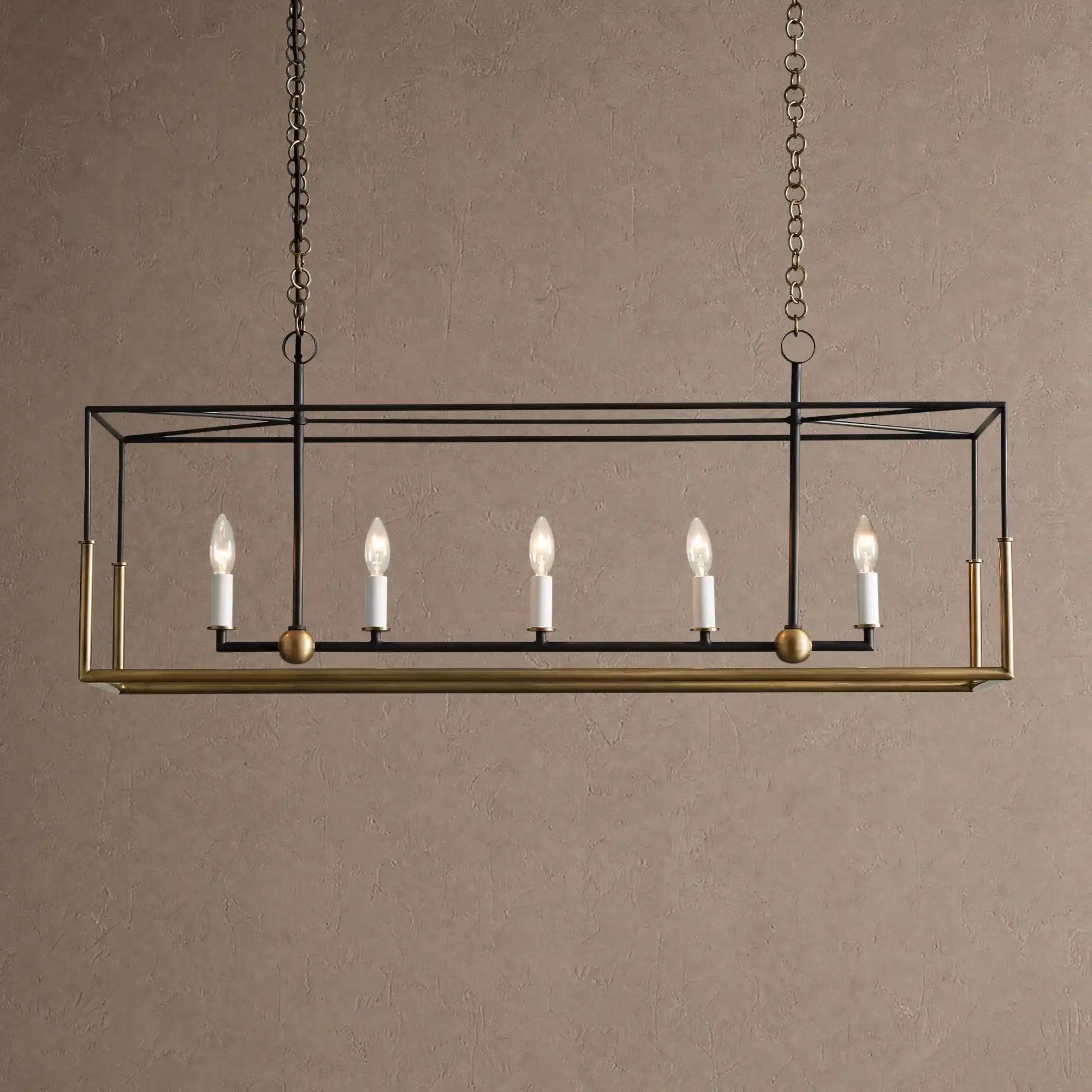 Holt 5/6 Lights Linear Chandelier - 43" 5-LightBlushlighting