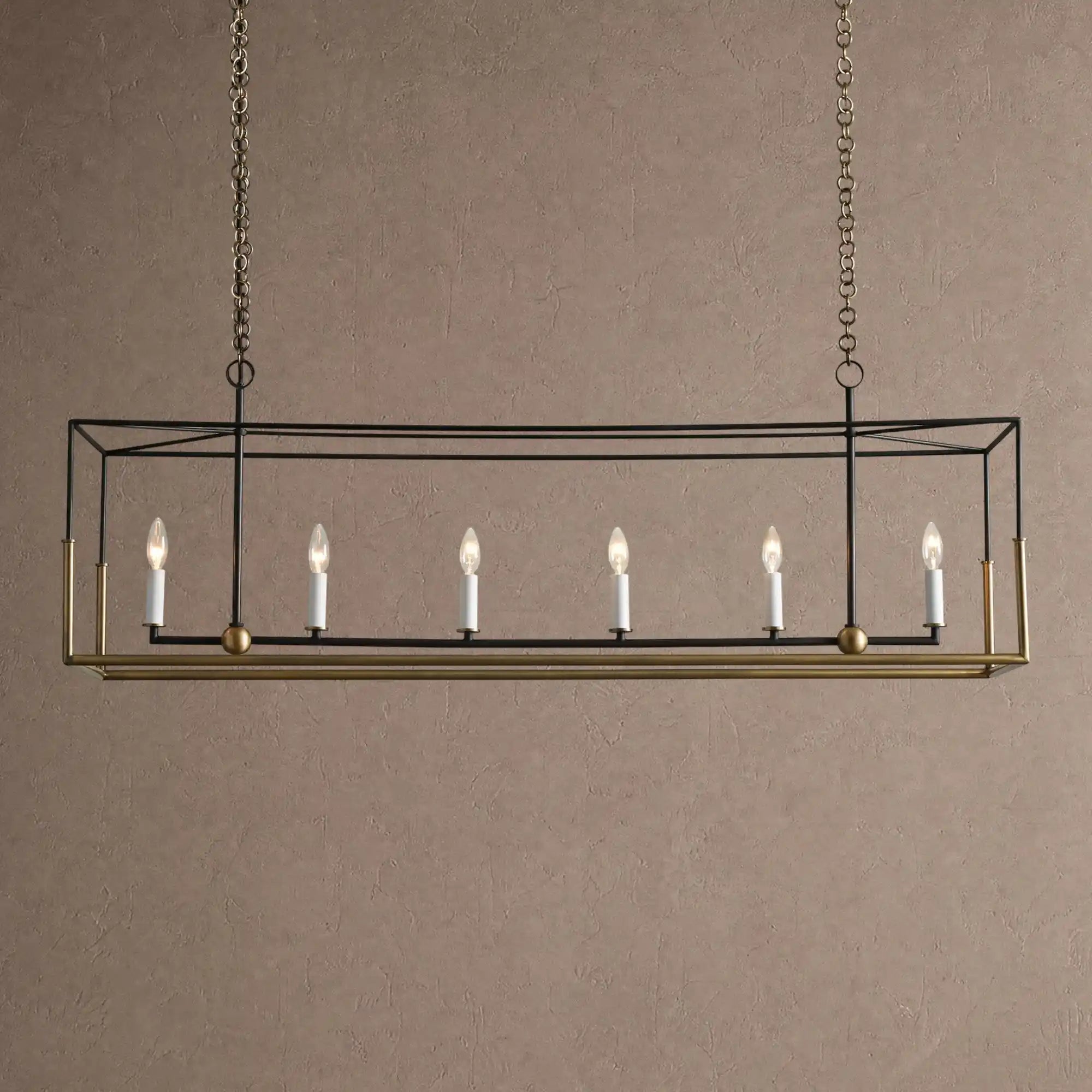 Holt 5/6 Lights Linear Chandelier - 55" 6-LightBlushlighting