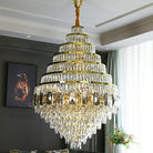 Honeycomb Shaped Ceiling Chandelier Extra Large Crystal Light Fixture For Foyer Staircase/ Entryway In Gold Finish - D47.2"*H70.9"/ 82 LightsBlushlighting