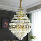 Honeycomb Shaped Ceiling Chandelier Extra Large Crystal Light Fixture For Foyer Staircase/ Entryway In Gold Finish - D47.2"*H70.9"/ 82 LightsBlushlighting
