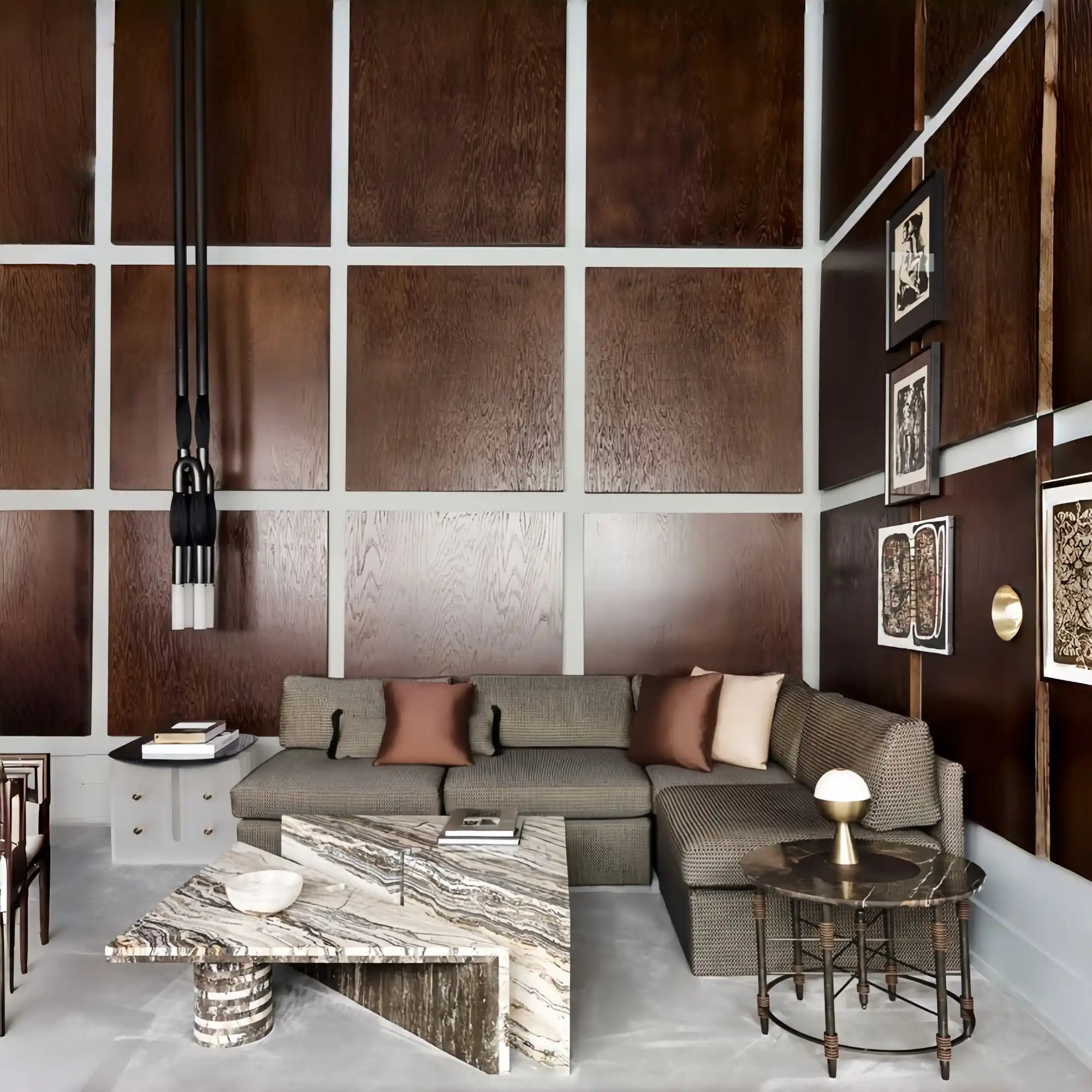 Horsehair Pendant Light - BLACKENED BRASSPALOMINOBlushlighting