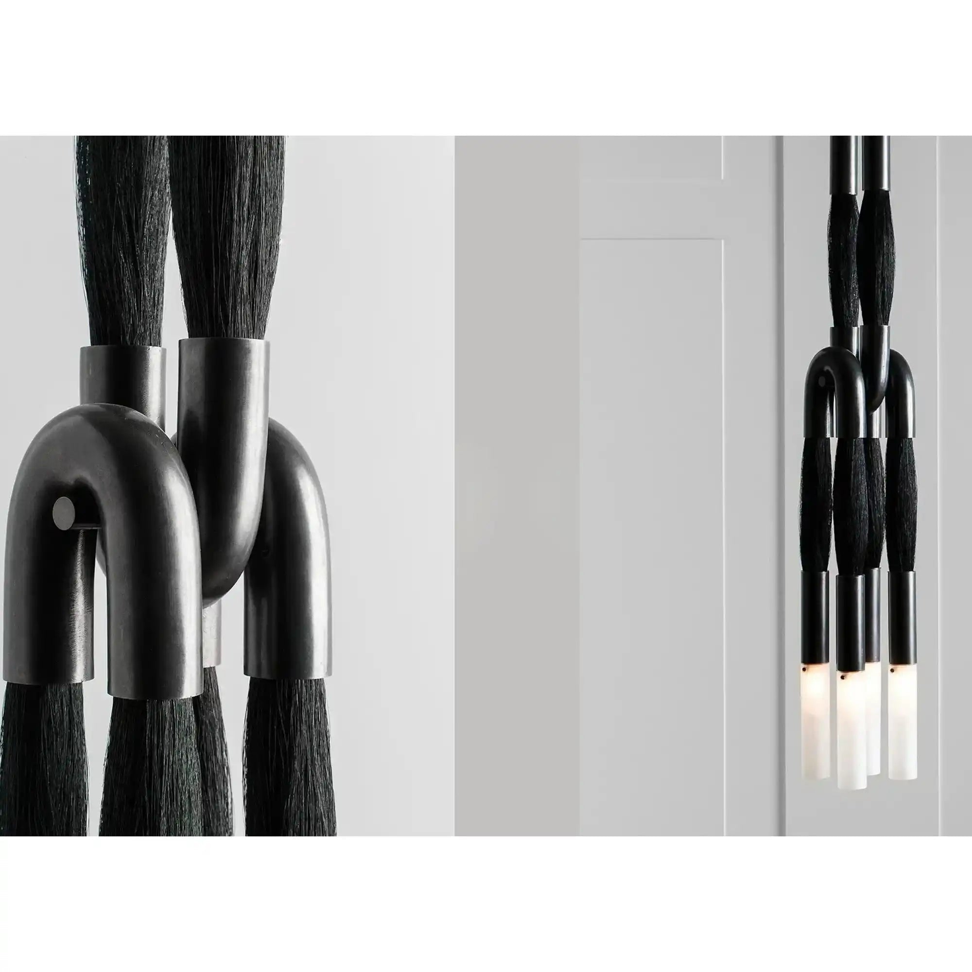 Horsehair Pendant Light - BLACKENED BRASSPALOMINOBlushlighting