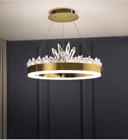 Blushlighting® Crown design led crystal chandelier for living room, dining room, bedroom