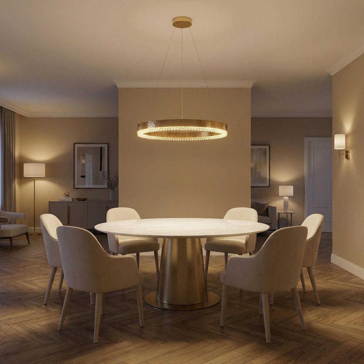 Hudson Crystal Modern Pendant Light - 31" Dia (80 cm)Blushlighting