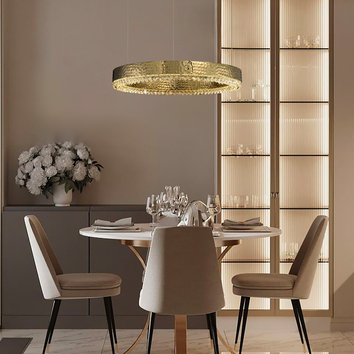Hudson Crystal Modern Pendant Light - 31" Dia (80 cm)Blushlighting