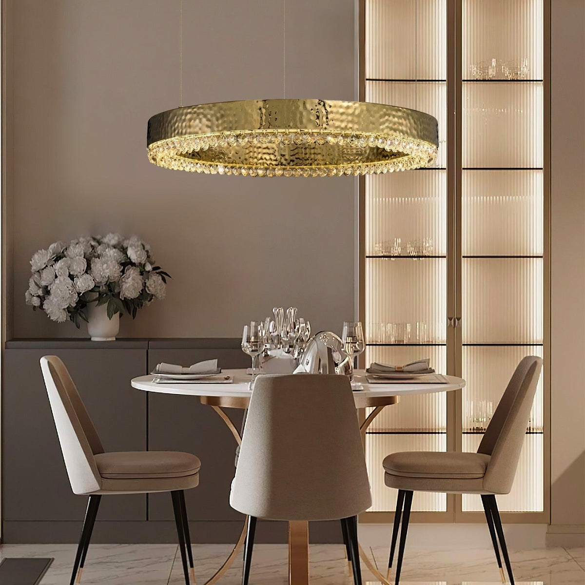 Hudson Crystal Modern Pendant Light - 31" Dia (80 cm)Blushlighting